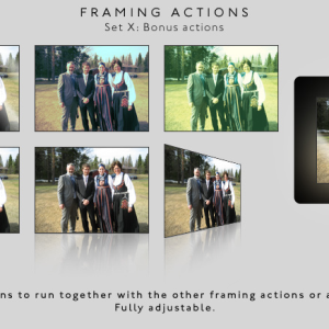 Adjustable photo framing actions