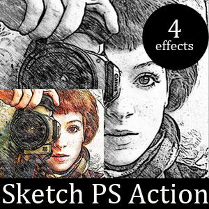 Pencil Sketch Photoshop Action (Special-Effects-And-Textures) | Actions