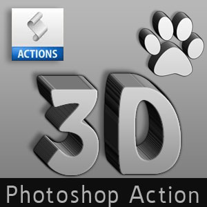 3D Photoshop Action Generator for Text and Shape