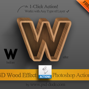 3D Wood Style Photoshop Action