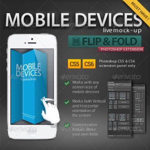 Flip and Fold Mock-up Mobile Device Photoshop Action