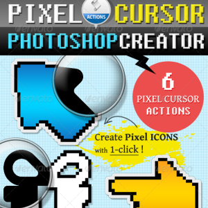 Pixel Cursor Icon Photoshop Action