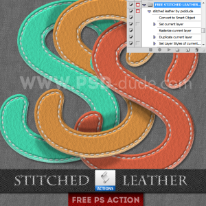 Stitched Leather Photoshop Free Action